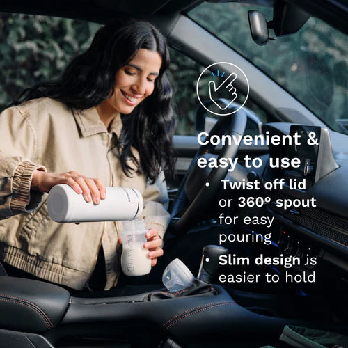 Baby Brezza Superfast Portable Bottle Warmer | Rechargeable Travel Milk Warmer for Breastmilk & Formula | Warms 67% Faster (3 Mins) | 4 Temp Settings & LED Display | USB-C Powered - MINIMEE KIDS