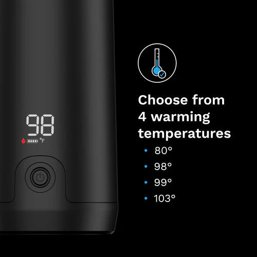 Baby Brezza Superfast Portable Bottle Warmer | Rechargeable Travel Milk Warmer for Breastmilk & Formula | Warms 67% Faster (3 Mins) | 4 Temp Settings & LED Display | USB-C Powered - MINIMEE KIDS