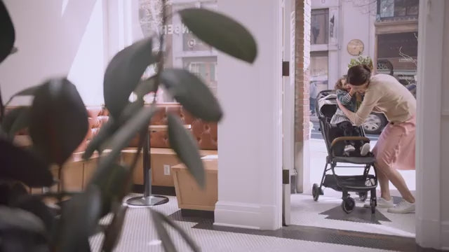 Nuna TRVL Lightweight Baby Stroller - One-Hand Self-Collapsing Fold, Compact Size Pram for 0M+ (Up to 22kg) - Caviar | Stylish and Convenient Stroller for Infants and Toddlers