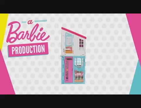 Barbie Malibu House 2-Story, 6-Room Dollhouse with Transformation Features and 25+ Accessories for Kids Ages 3 and Up