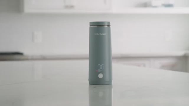 Baby Brezza Superfast Portable Bottle Warmer | Rechargeable Travel Milk Warmer for Breastmilk & Formula | Warms 67% Faster (3 Mins) | 4 Temp Settings & LED Display | USB-C Powered