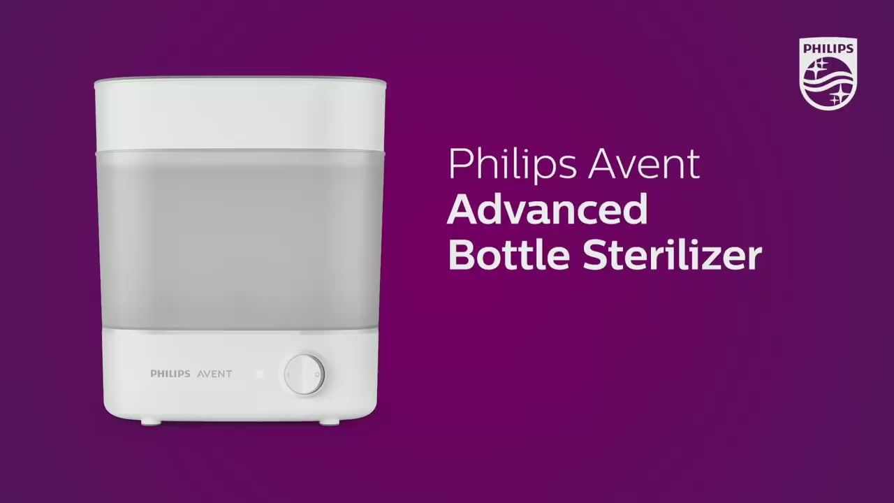 Philips Avent Advanced Bottle Steriliser | 10-Min Natural Steam Sterilisation, Sterilise & Store up to 6 Bottles