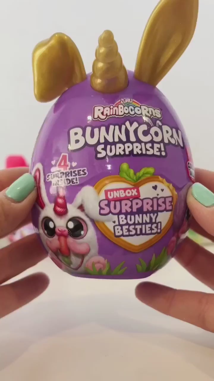 Zuru Rainbocorns Bunnycorn Surprise! - 4 Surprises Inside, Collect All 6 for Ages 3+ | Collectible Plush Pets for Boys & Girls