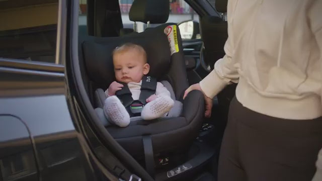 Nuna Pruu Baby Car Seat - Versatile 360° Rotation for Newborn to 5 Years - Granite
