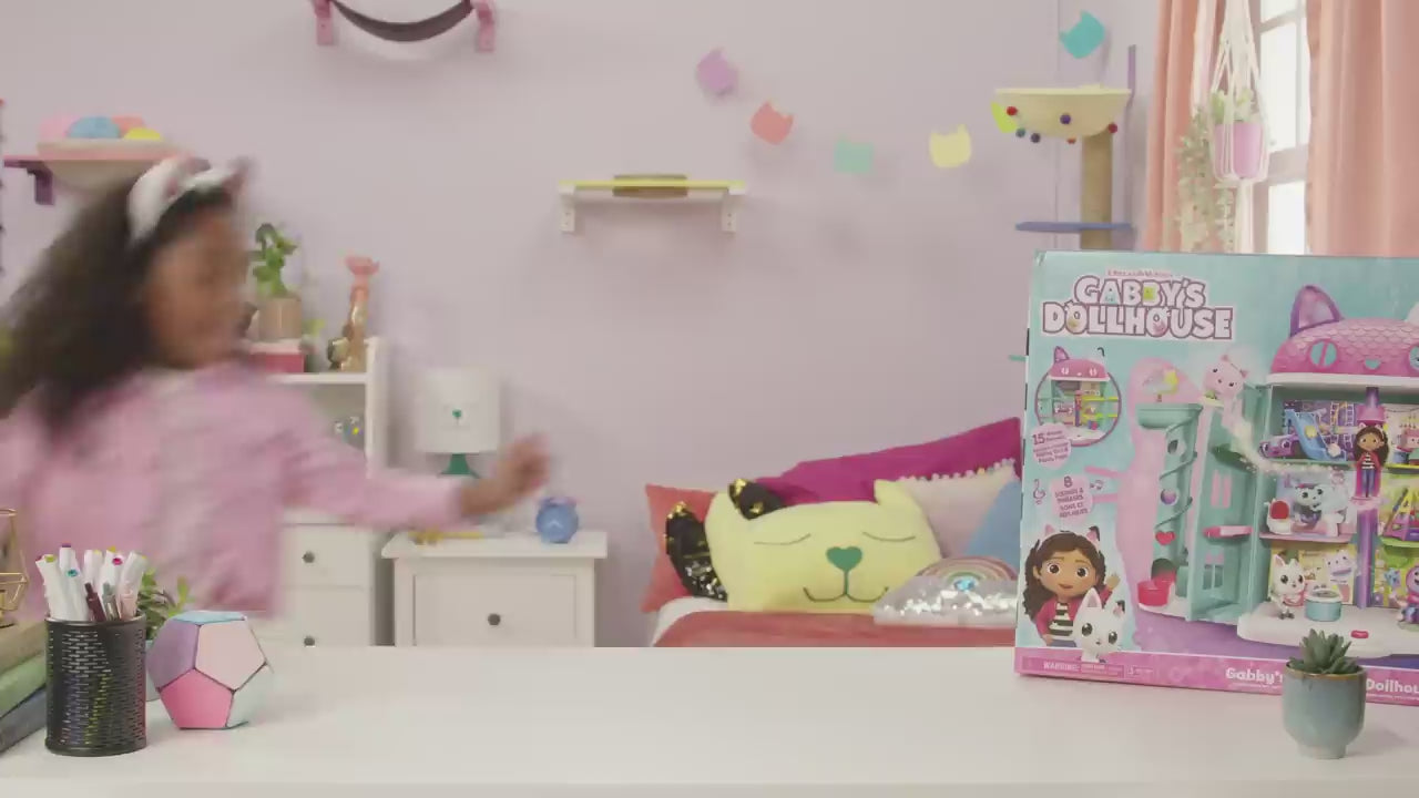 Gabby’s Dollhouse Purrfect Dollhouse – 2-Foot Tall Playhouse with Lights, Sounds, and Accessories for Ages 3+