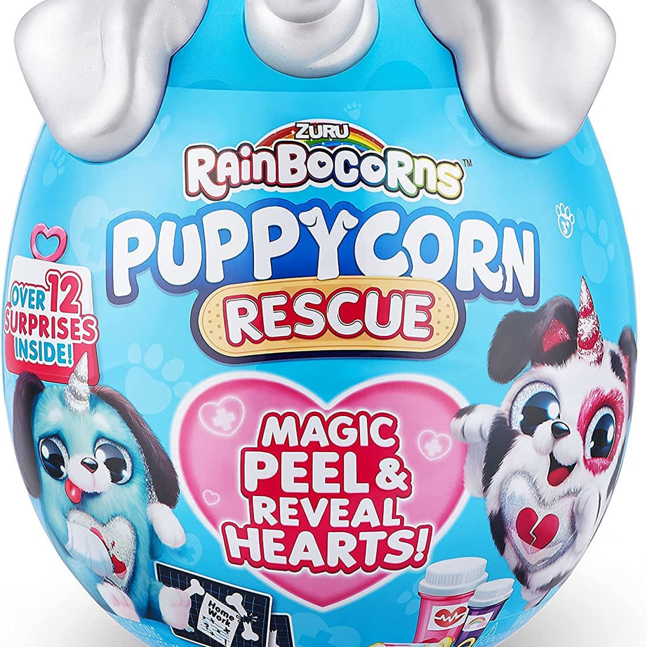Zuru Rainbocorns Puppycorn Rescue Collectible Plush - Surprise Egg with Stickers, Syringe Slime, and Over 12 Magical Surprises