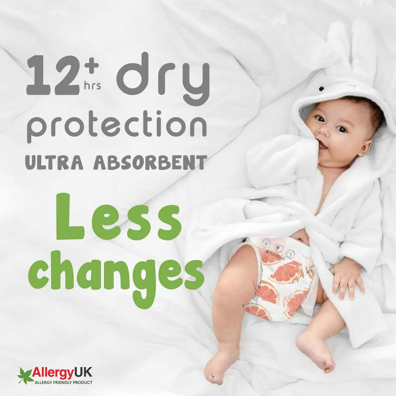 PureBorn Organic Bamboo Diapers Size 2 (3–6 kg) – 32 Pcs | Ultra-Soft, Hypoallergenic, Eco-Friendly & Leak-Proof Baby Diapers