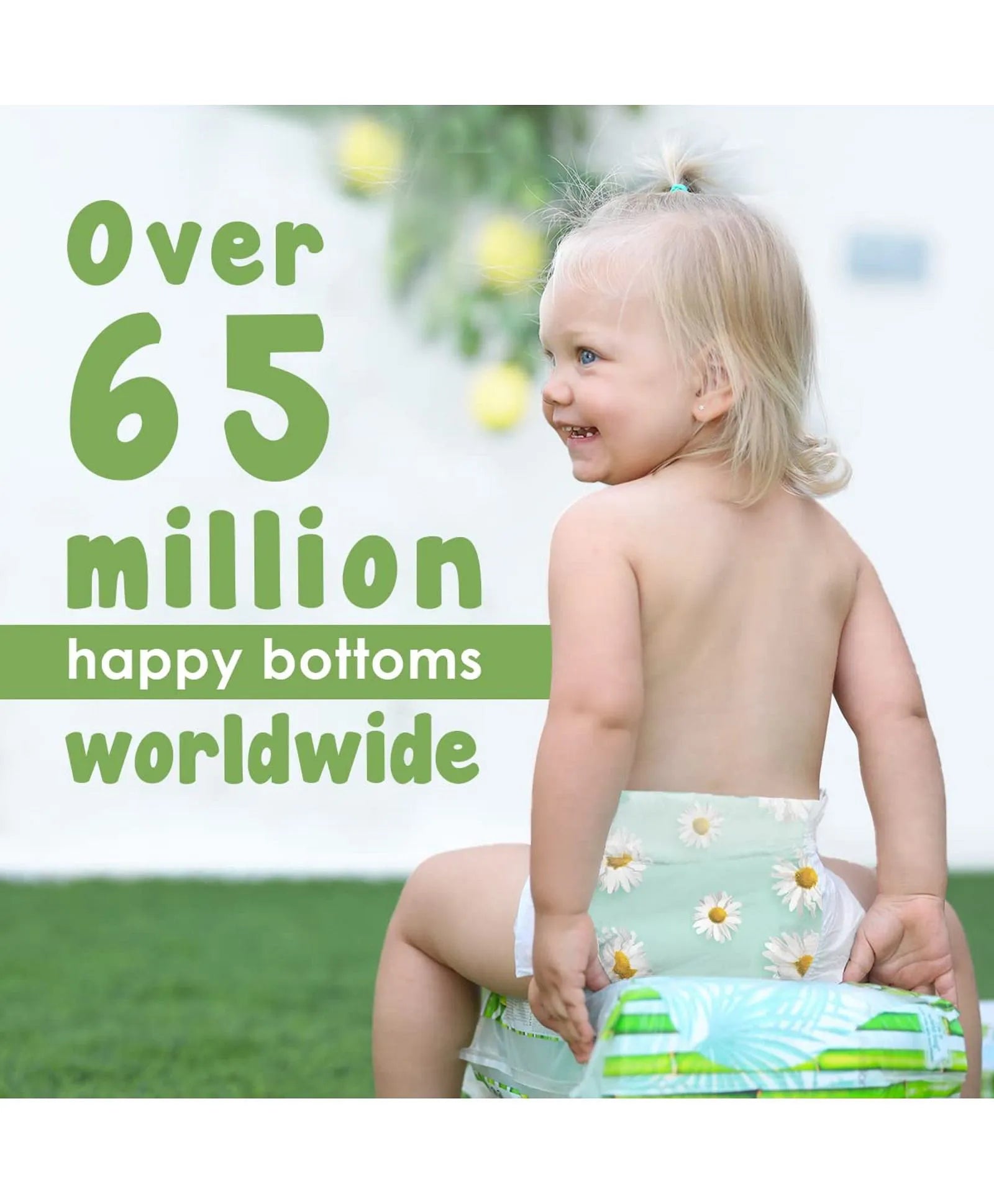 PureBorn Organic Bamboo Diapers Size 2 (3–6 kg) – 32 Pcs | Ultra-Soft, Hypoallergenic, Eco-Friendly & Leak-Proof Baby Diapers