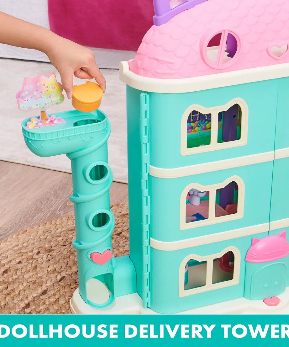 Gabby’s Dollhouse Purrfect Dollhouse – 2-Foot Tall Playhouse with Lights, Sounds, and Accessories for Ages 3+