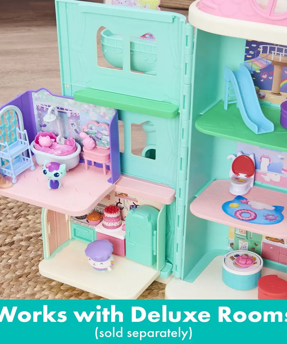 Gabby’s Dollhouse Purrfect Dollhouse – 2-Foot Tall Playhouse with Lights, Sounds, and Accessories for Ages 3+