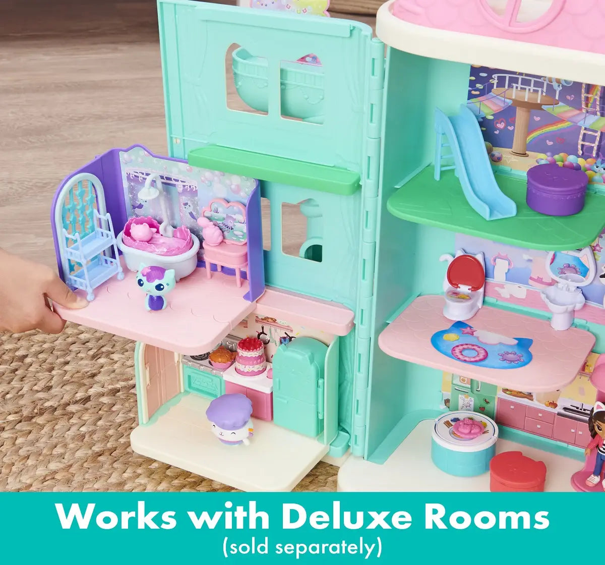Gabby’s Dollhouse Purrfect Dollhouse – 2-Foot Tall Playhouse with Lights, Sounds, and Accessories for Ages 3+