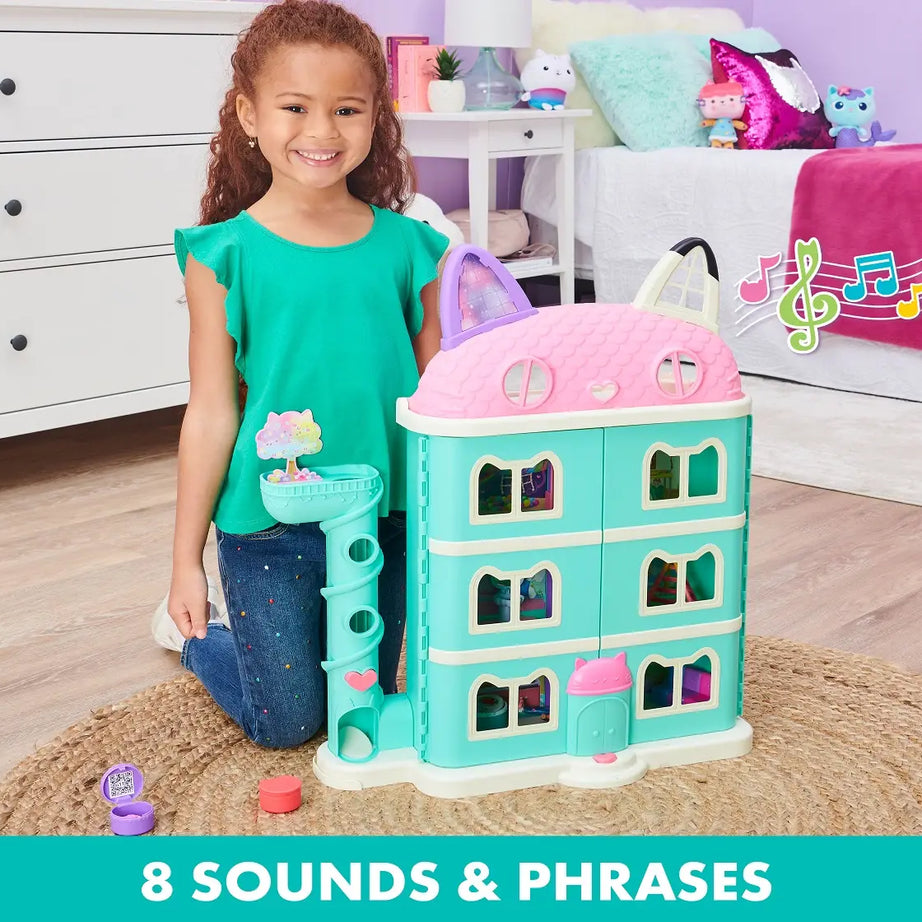 Gabby’s Dollhouse Purrfect Dollhouse – 2-Foot Tall Playhouse with Lights, Sounds, and Accessories for Ages 3+