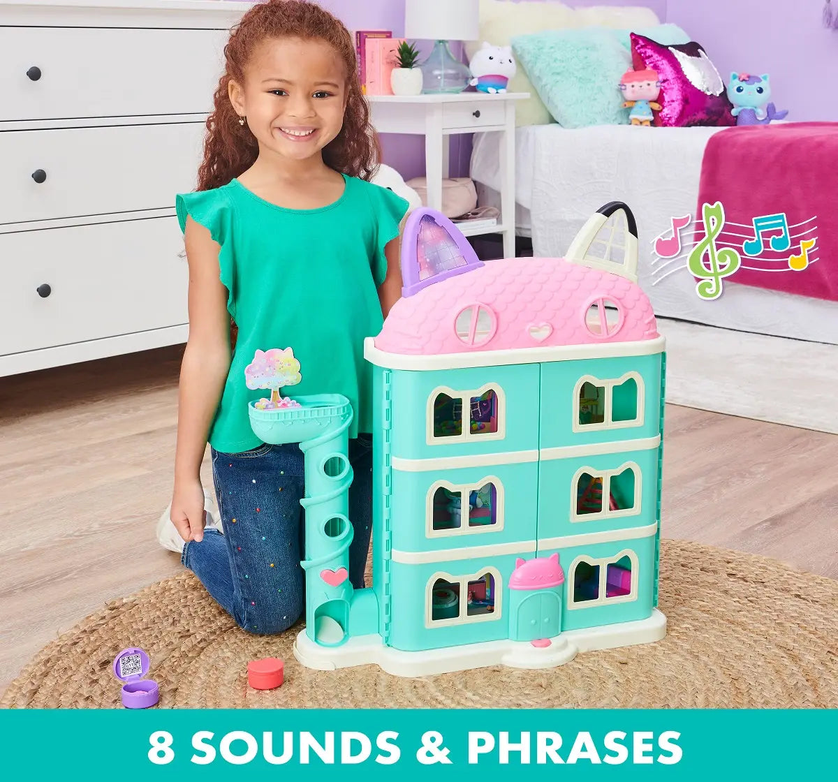 Gabby’s Dollhouse Purrfect Dollhouse – 2-Foot Tall Playhouse with Lights, Sounds, and Accessories for Ages 3+