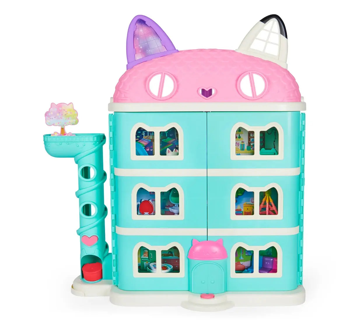Gabby’s Dollhouse Purrfect Dollhouse – 2-Foot Tall Playhouse with Lights, Sounds, and Accessories for Ages 3+