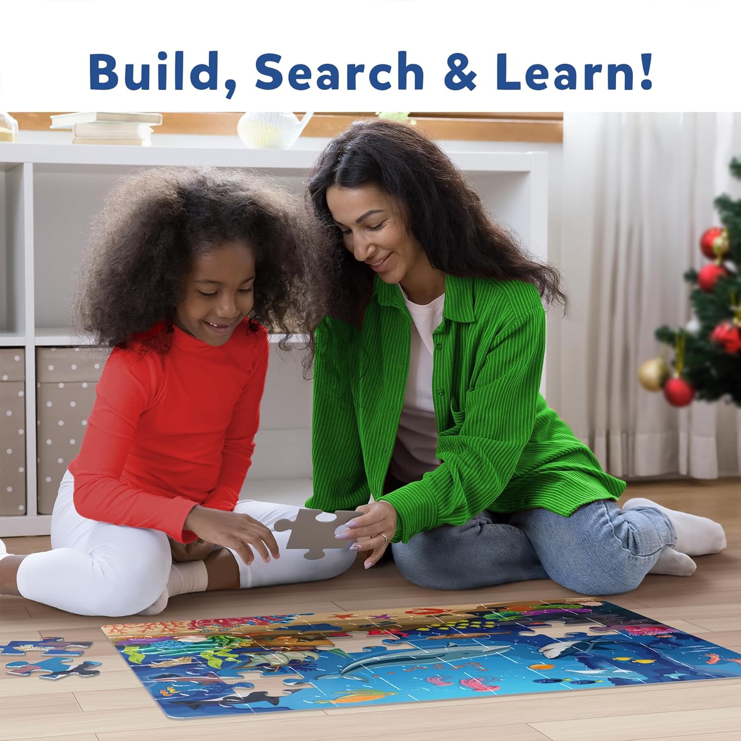 Skillmatics Piece & Play: Underwater Animals | Educational Floor Puzzle & Game for Kids Ages 3-7 | Develop Cognitive Skills with 48 Jumbo Pieces