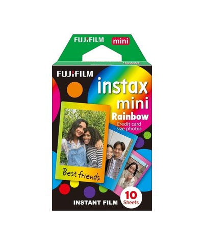 Fujifilm Instax Mini Rainbow Instant Film – 10 Sheets | Vibrant Credit Card-Size Prints | Compatible with All Instax Mini Cameras & Printers | High-Gloss Finish