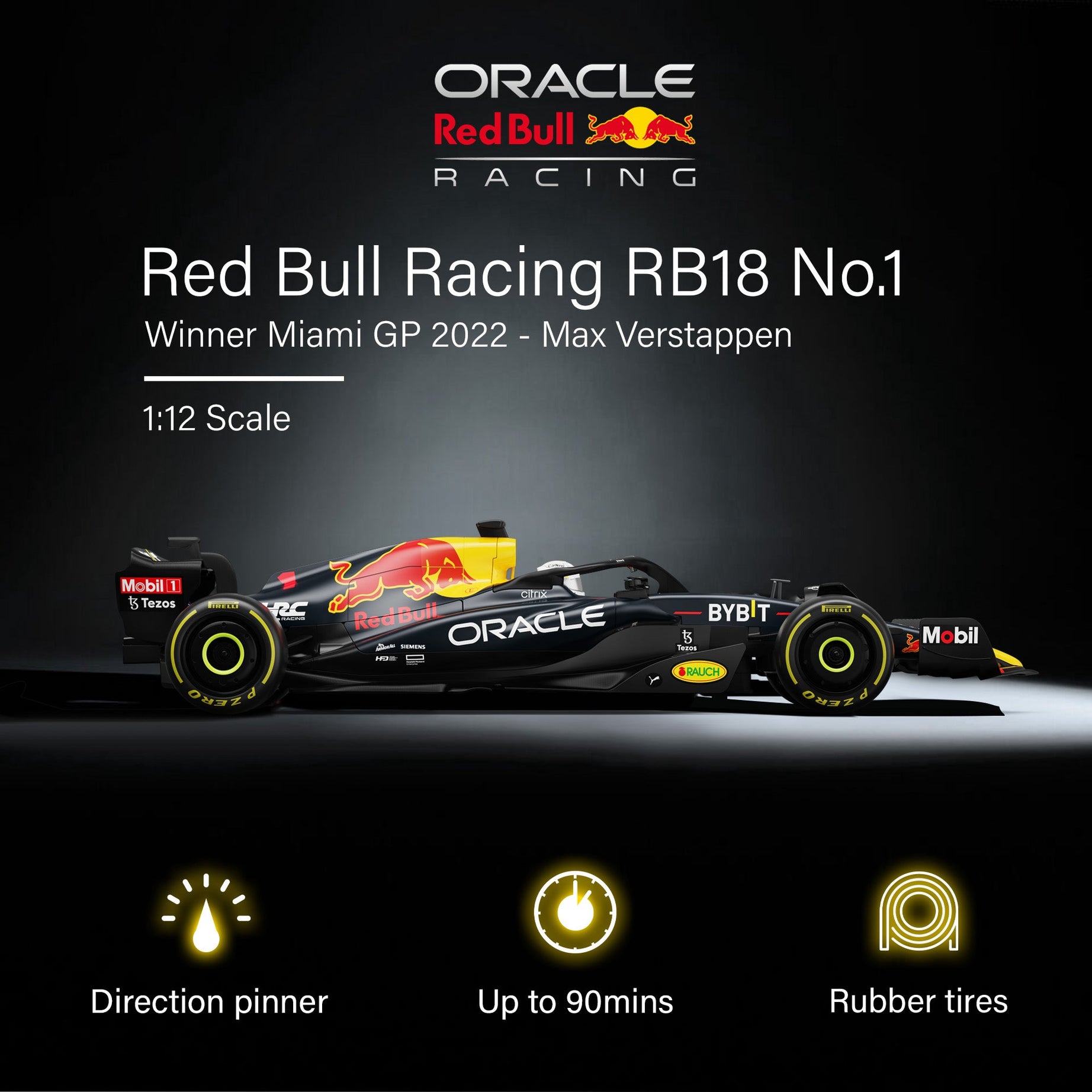 Rastar Oracle Red Bull Racing RB18 RC Car – 1/12 Scale Licensed Formula 1 Remote Control Toy Car with 2.4GHz Controller, Realistic Detailing & Stickers – Official F1 Merchandise for Kids & Collectors