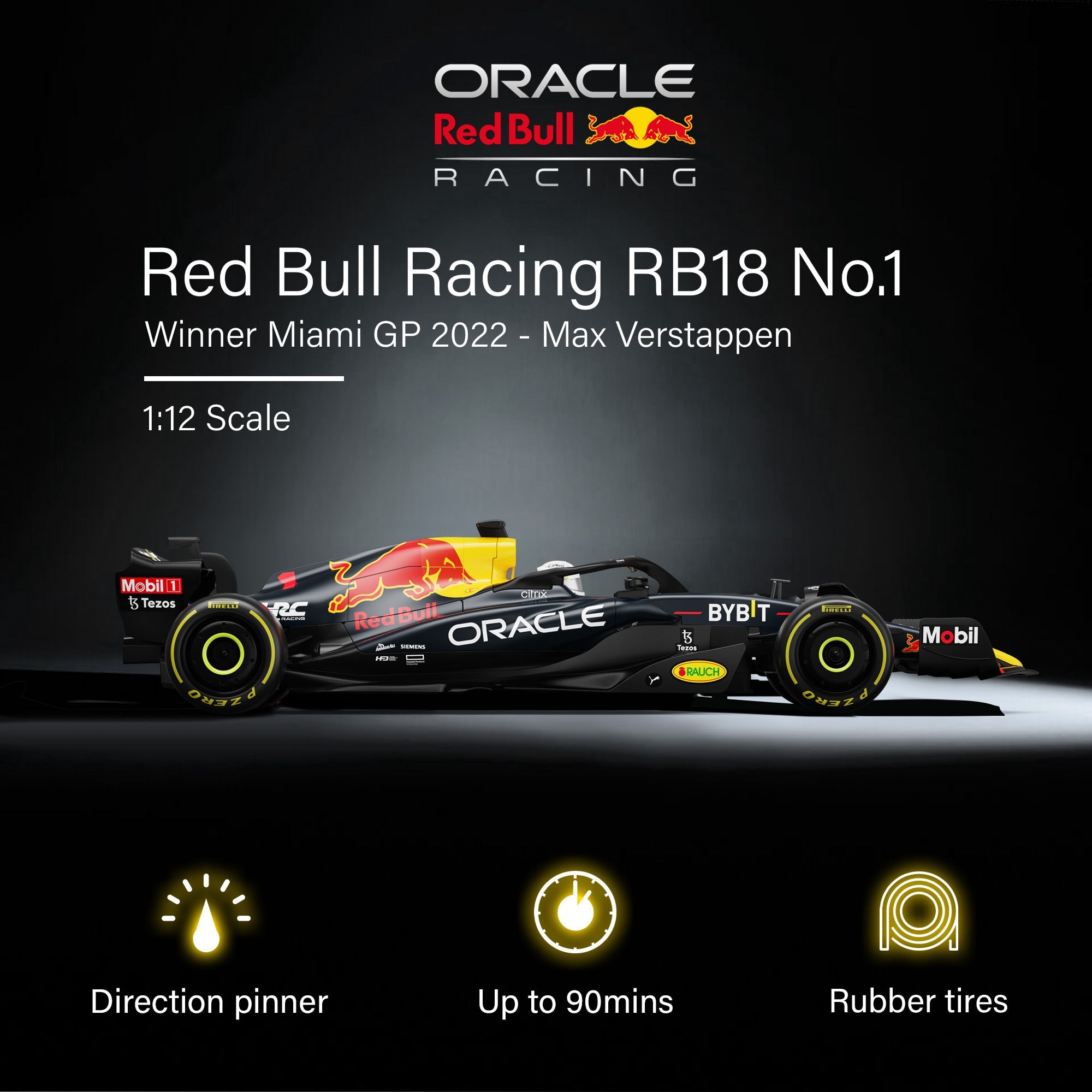 Rastar Oracle Red Bull Racing RB18 RC Car – 1/12 Scale Licensed Formula 1 Remote Control Toy Car with 2.4GHz Controller, Realistic Detailing & Stickers – Official F1 Merchandise for Kids & Collectors