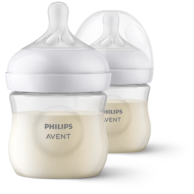 Philips Avent Natural Response Baby Bottle 0m+ 125ml Twin Pack - BPA-Free, Anti-Colic, Easy Latch Bottles for Newborns