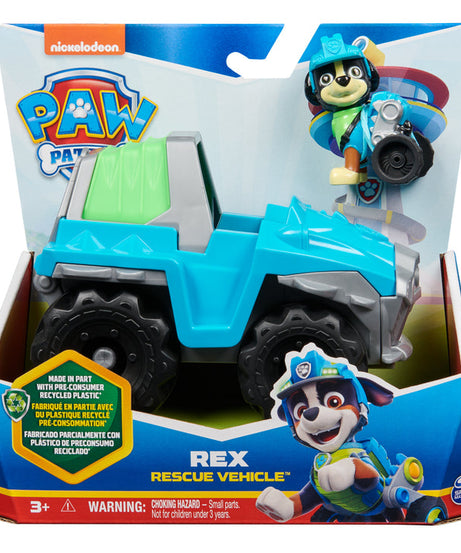 Paw Patrol Rex’s Rescue Vehicle - Eco-Friendly Dino Adventure Toy for Kids Ages 3+ Made from at least 71% recycled plastic