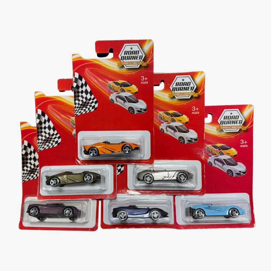 Road Burner Supercharged Die-Cast Car | 1:64 Scale Collectible Toy Car (Assorted Models - Only 1 Car Randomly Selected) | For Kids | Minimee Kids India