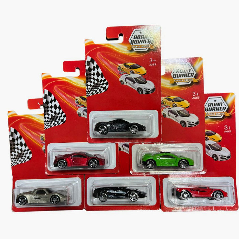 Road Burner Supercharged Die-Cast Car | 1:64 Scale Collectible Toy Car (Assorted Models - Only 1 Car Randomly Selected) | For Kids | Minimee Kids India