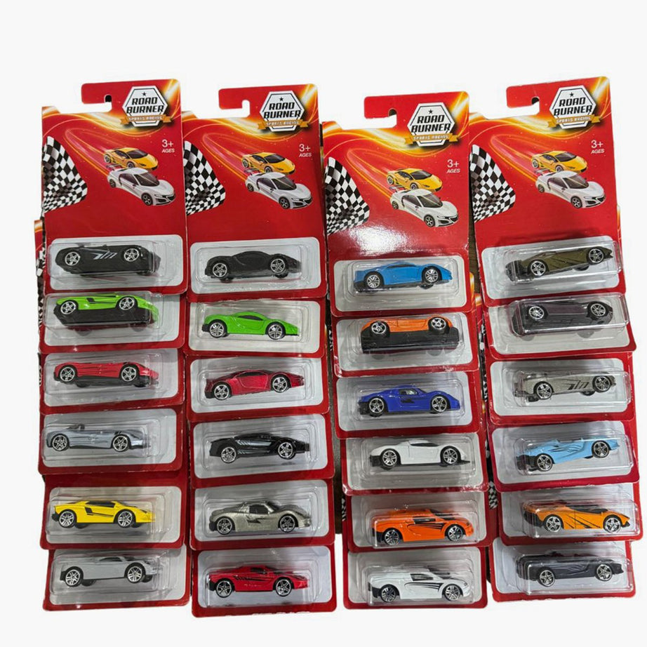 Road Burner Supercharged Die-Cast Car | 1:64 Scale Collectible Toy Car (Assorted Models - Only 1 Car Randomly Selected) | For Kids | Minimee Kids India