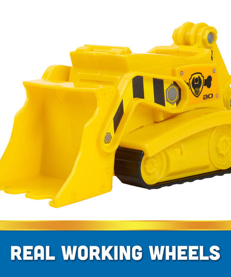 PAW Patrol Rubble’s Bulldozer - Eco-Friendly Toy Vehicle with Collectible Rubble Figure for Kids Ages 3 and Up