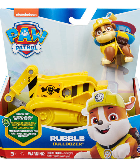 PAW Patrol Rubble’s Bulldozer - Eco-Friendly Toy Vehicle with Collectible Rubble Figure for Kids Ages 3 and Up
