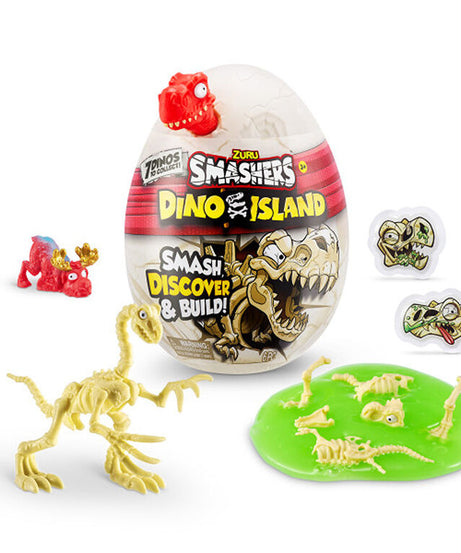 Zuru Smashers Dino Island Nano Egg - Smash, Discover & Build with 7 Dinos to Collect, Prehistoric Adventure, for Ages 3+