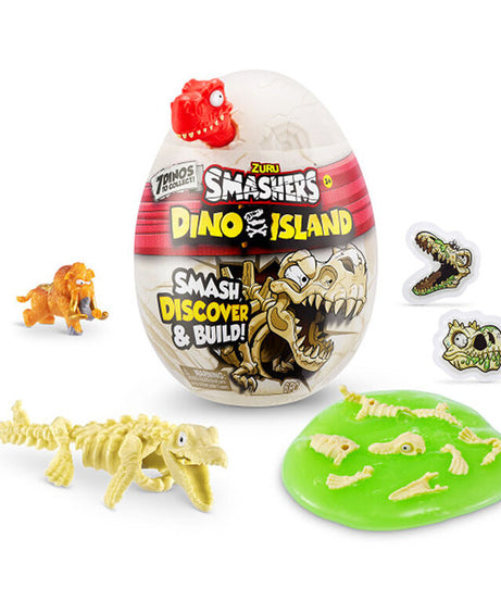 Zuru Smashers Dino Island Nano Egg - Smash, Discover & Build with 7 Dinos to Collect, Prehistoric Adventure, for Ages 3+