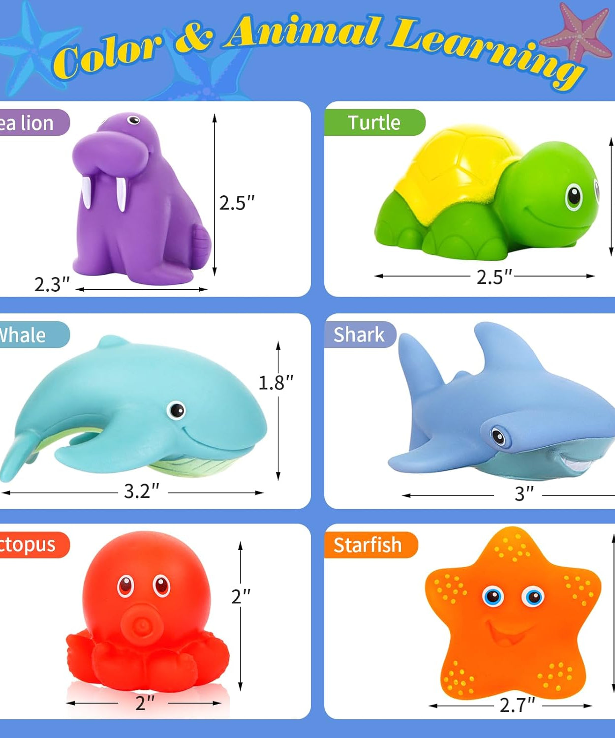 Squeezy Baby Bath Toys for Kids Ages 1-3 | Ocean Animal Bathtub Toys for Infant 6-12-18 Months | Tub Toys for Toddlers 2-4 Year Old Boys and Girls - MINIMEE KIDS