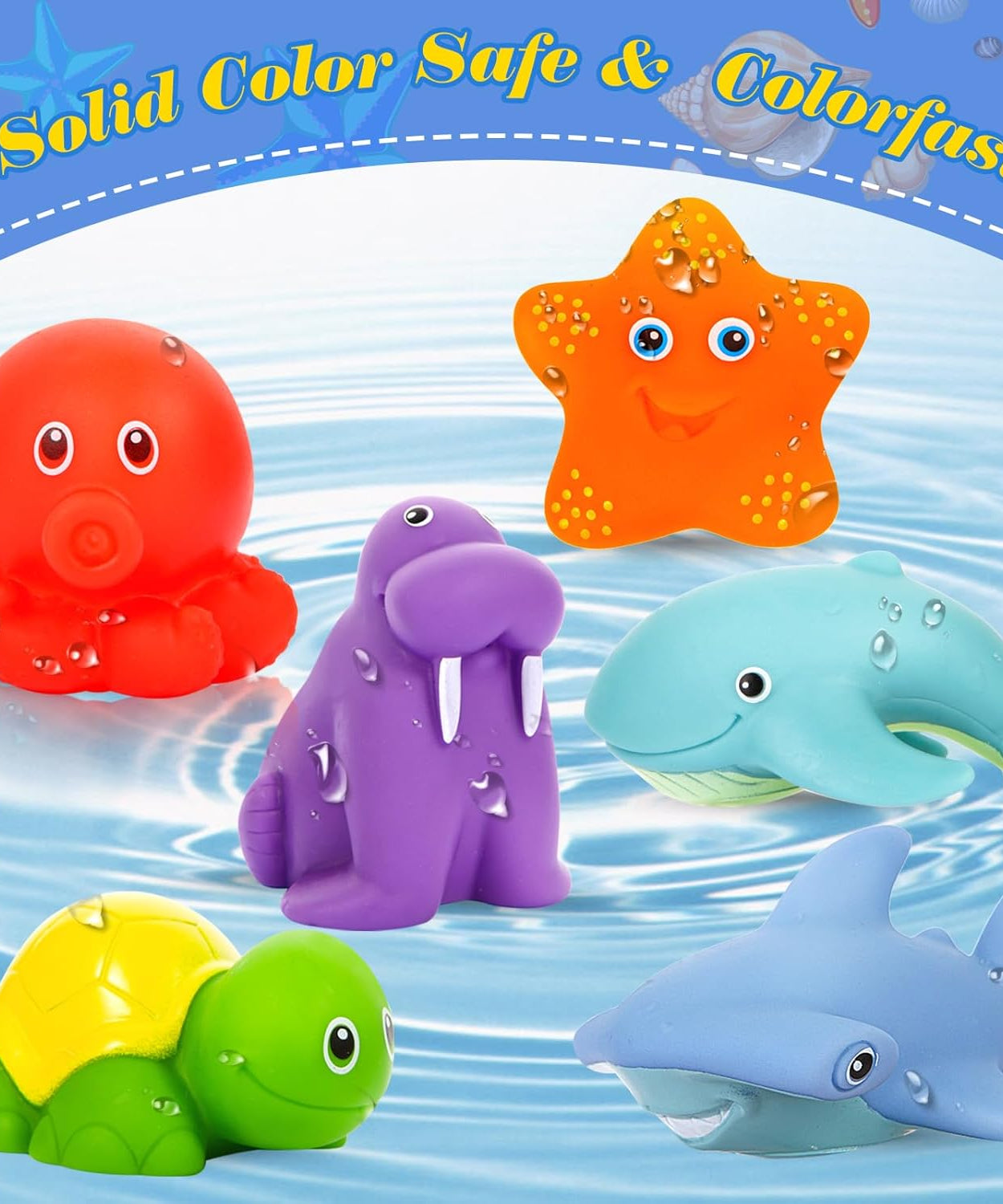 Squeezy Baby Bath Toys for Kids Ages 1-3 | Ocean Animal Bathtub Toys for Infant 6-12-18 Months | Tub Toys for Toddlers 2-4 Year Old Boys and Girls - MINIMEE KIDS