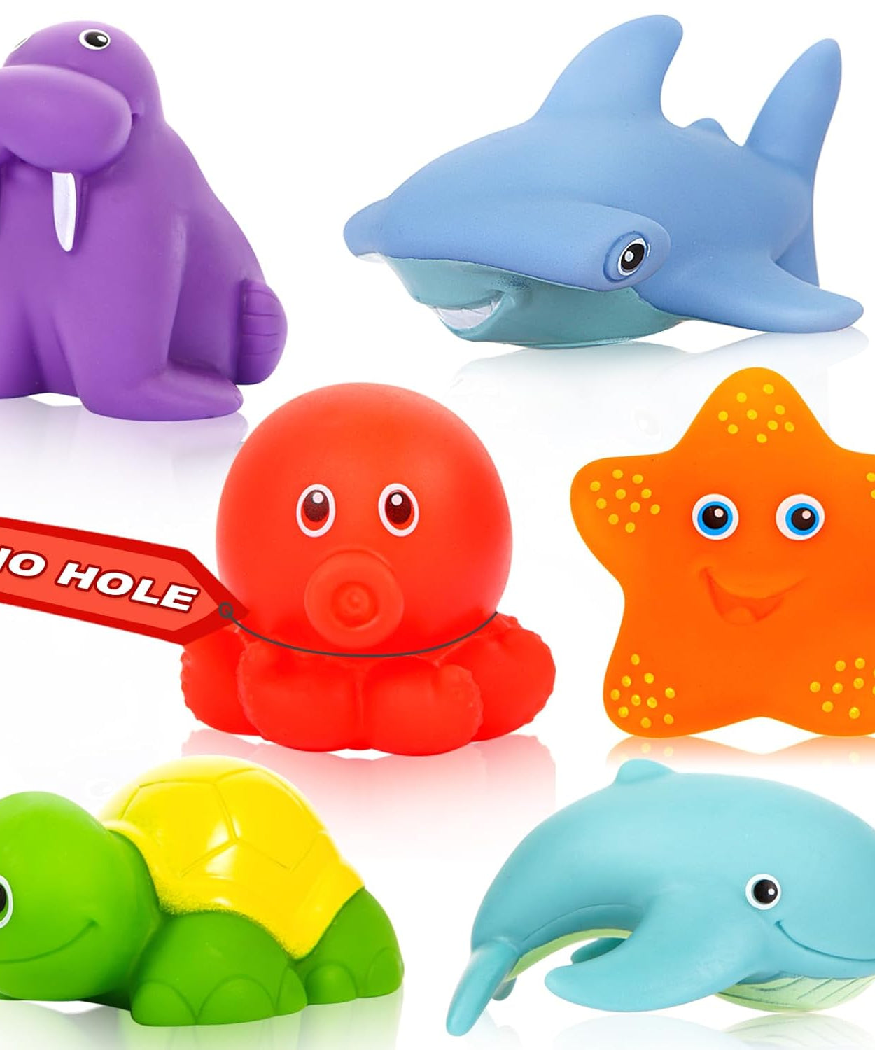 Squeezy Baby Bath Toys for Kids Ages 1-3 | Ocean Animal Bathtub Toys for Infant 6-12-18 Months | Tub Toys for Toddlers 2-4 Year Old Boys and Girls - MINIMEE KIDS