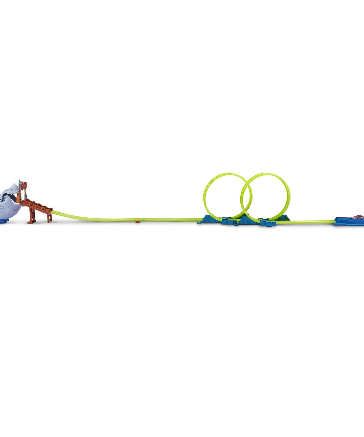 Zuru Metal Machines Shark Attack Building Trackset with Powerful Launcher, Double 360 Loops & Mini Racing Car – 2.63m/8.63ft Track Length