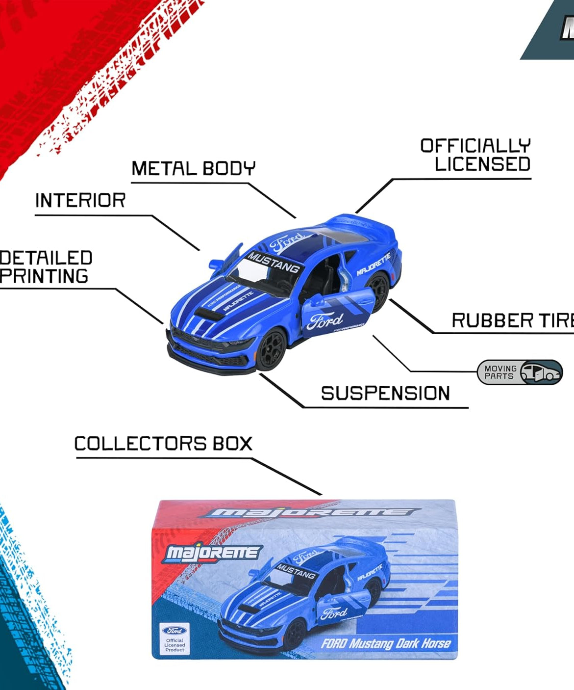 Majorette Showroom Deluxe Die-Cast Car Collection – Premium Metal Collectible Cars with Moving Parts | Assorted Licensed Models | Rubber Tires | Collector Box | 3+ Years