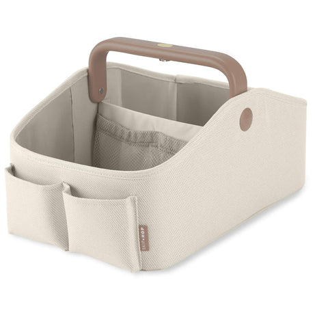 Skip Hop Light-Up Diaper Caddy with Touch-Sensitive LED Handle, Modular Divider & Storage Pockets – Portable Baby Organizer for Diapers, Wipes & Nursery Essentials | Oat Color
