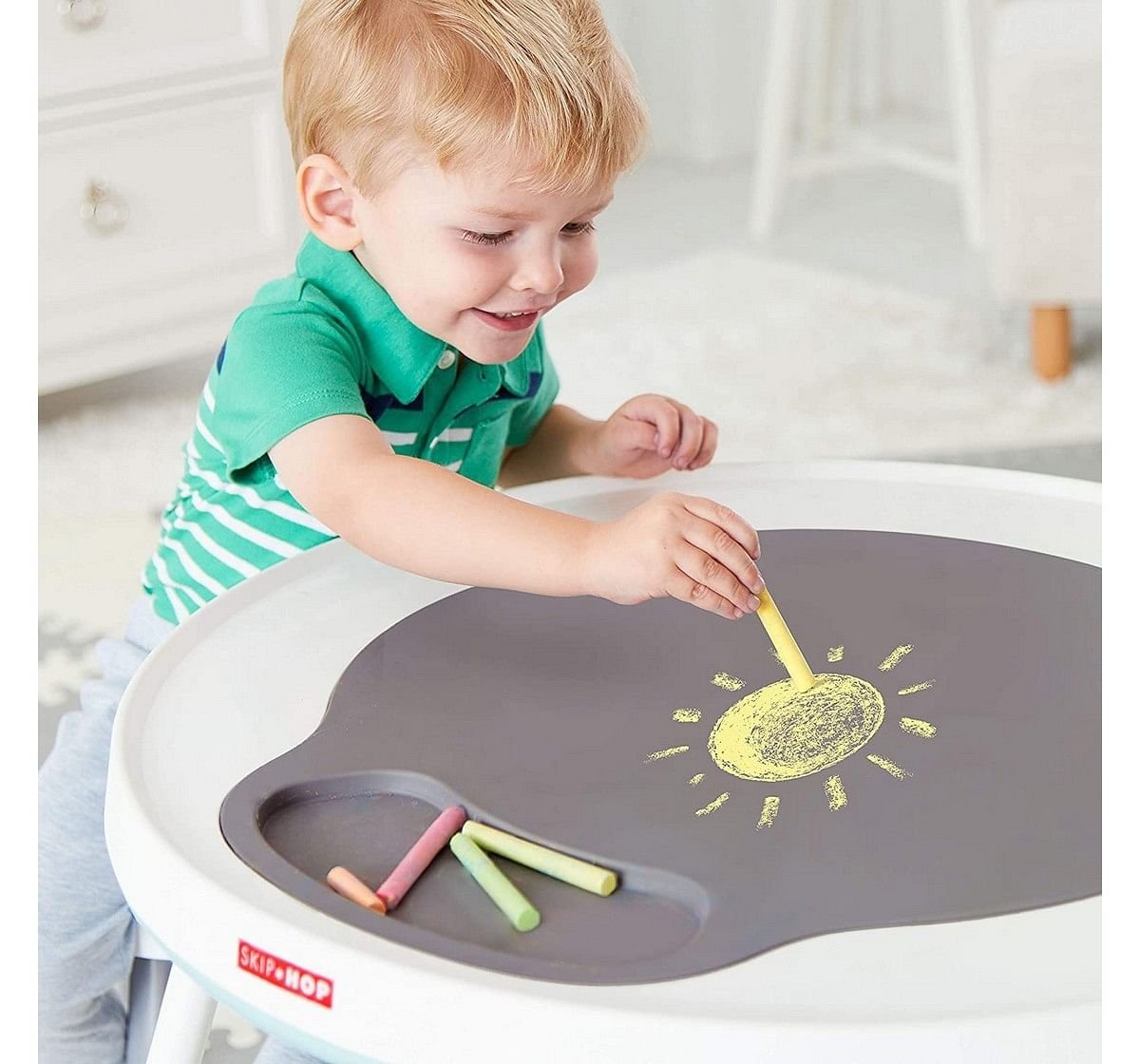 Skip Hop Silver Lining Cloud Baby’s View 3-Stage Activity Center | 25+ Developmental Activities | Sit, Swivel & Play to Table Mode | Light-Up Piano, Discovery Window | 4M+