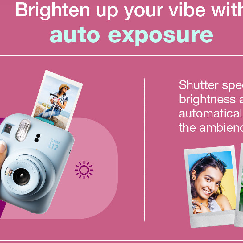 Fujifilm Instax Mini 12 Moments Forever Box Set – Instant Camera with 20 Glossy Films, Selfie Mirror, Close-Up Lens & Accessories | Includes Bunting & Carry Case | Perfect Gift for Capturing Memories