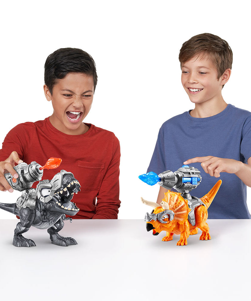 Zuru Smashers Dino Island T-Rex Battles! for 3+ Years | 52 Piece Dino Set | Smash, Build, & Battle with 2 Dinos & Weapons