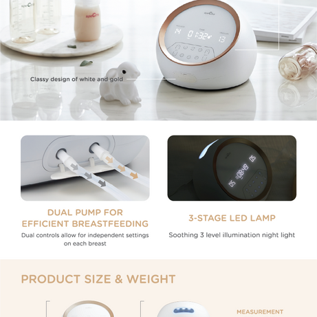 Premium Electric Breast Pump - Spectra Dual S (Synergy Gold) | Dual Motor, Independent Controls, Ultra Quiet, Backflow Protection, and Memory Function | 15 Expression Modes & 5 Massage Modes