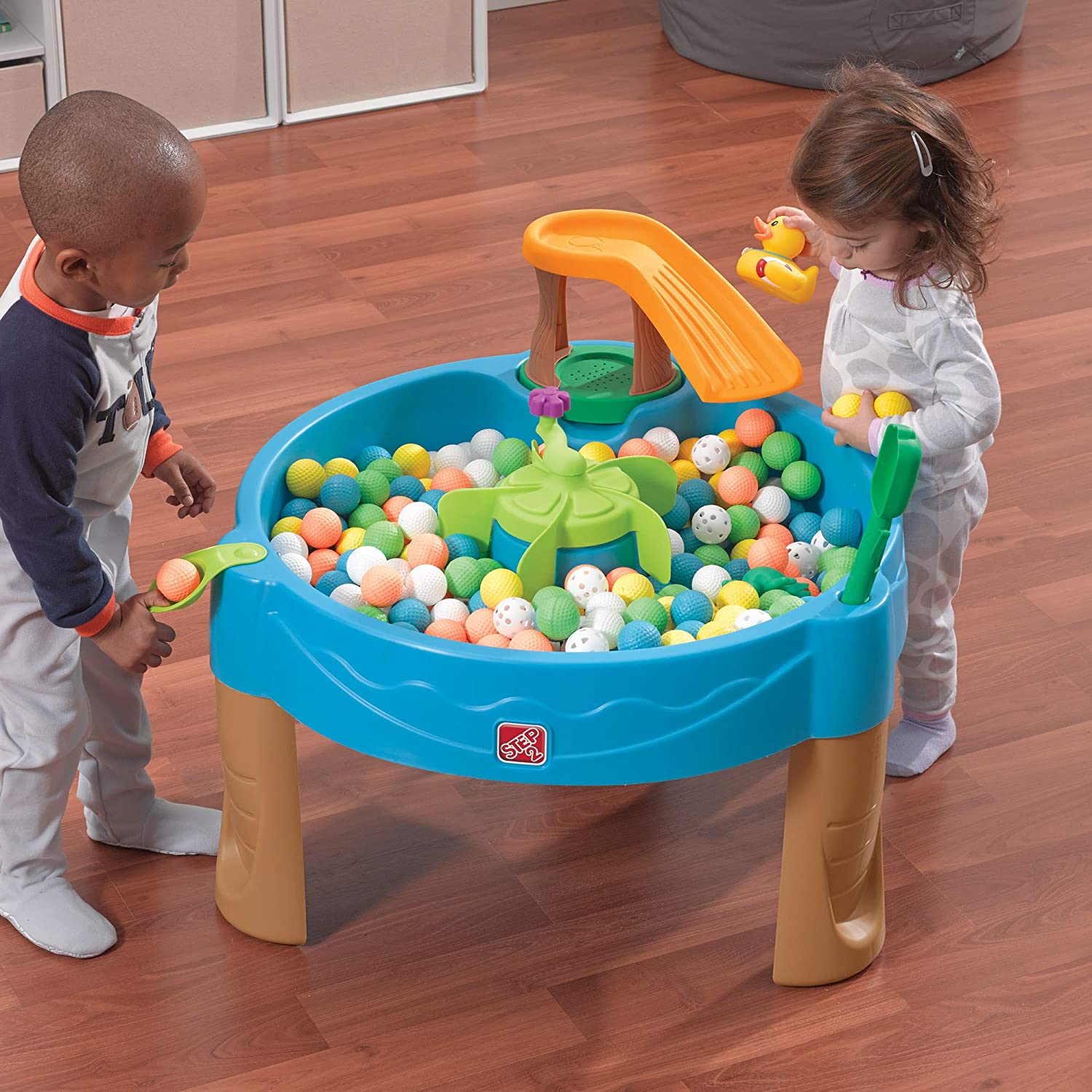 Step2 Duck Pond Water Table for Toddlers | Pond-Themed Sand & Water Play Table with Slide, Spinner & Duck Toys | For Ages 1½ Years and Up