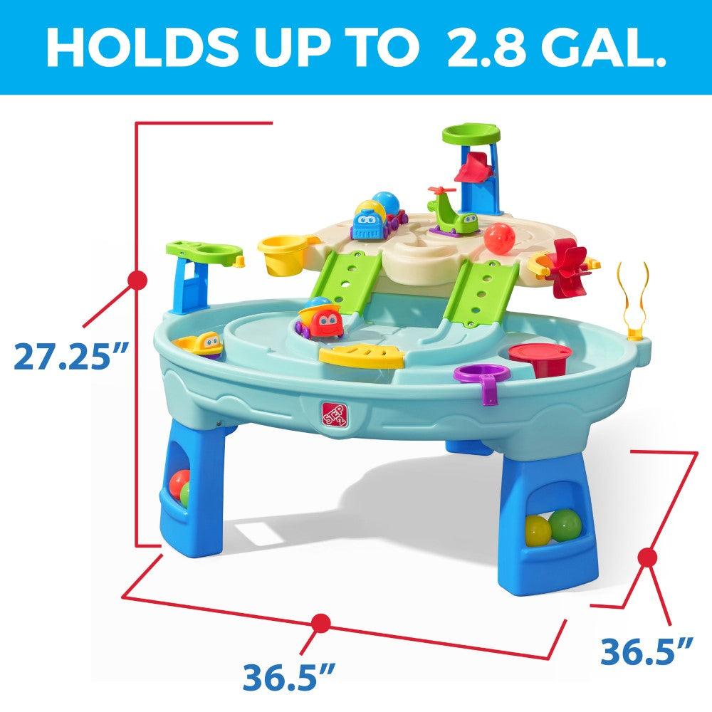 Step2 Ball Buddies Adventure Center Water Table - Two-Tier Water Play Table with Dump Truck, Train, Boat & Helicopter Toys | 22-Piece Accessory Set | For Toddlers 2+ Years | Outdoor Sensory STEM Activity Table - MINIMEE KIDS