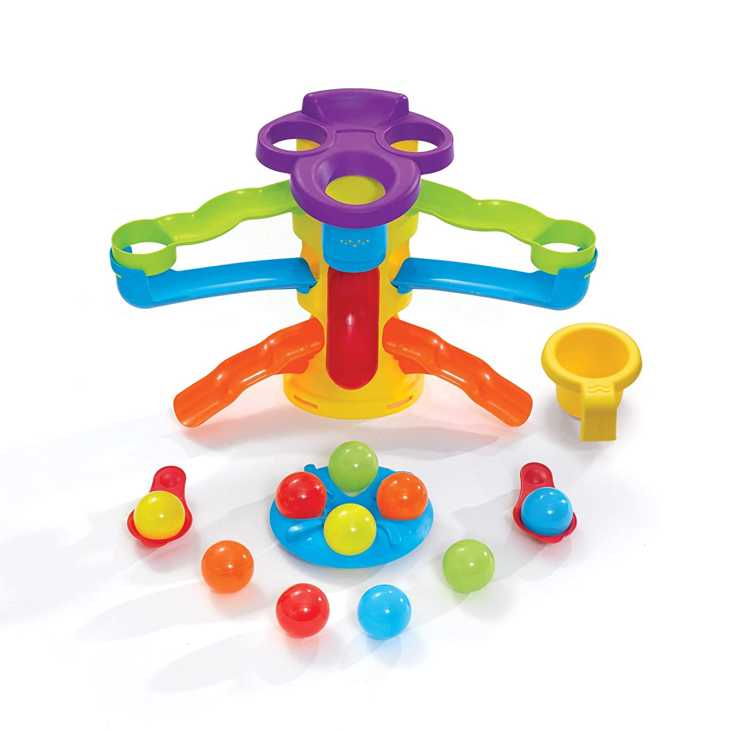 Step2 Busy Ball Play Table - Sand & Water Sensory Activity Center with 10 Balls & Flippers | Indoor & Outdoor Toddler Water Table with Ramps & Chute - MINIMEE KIDS