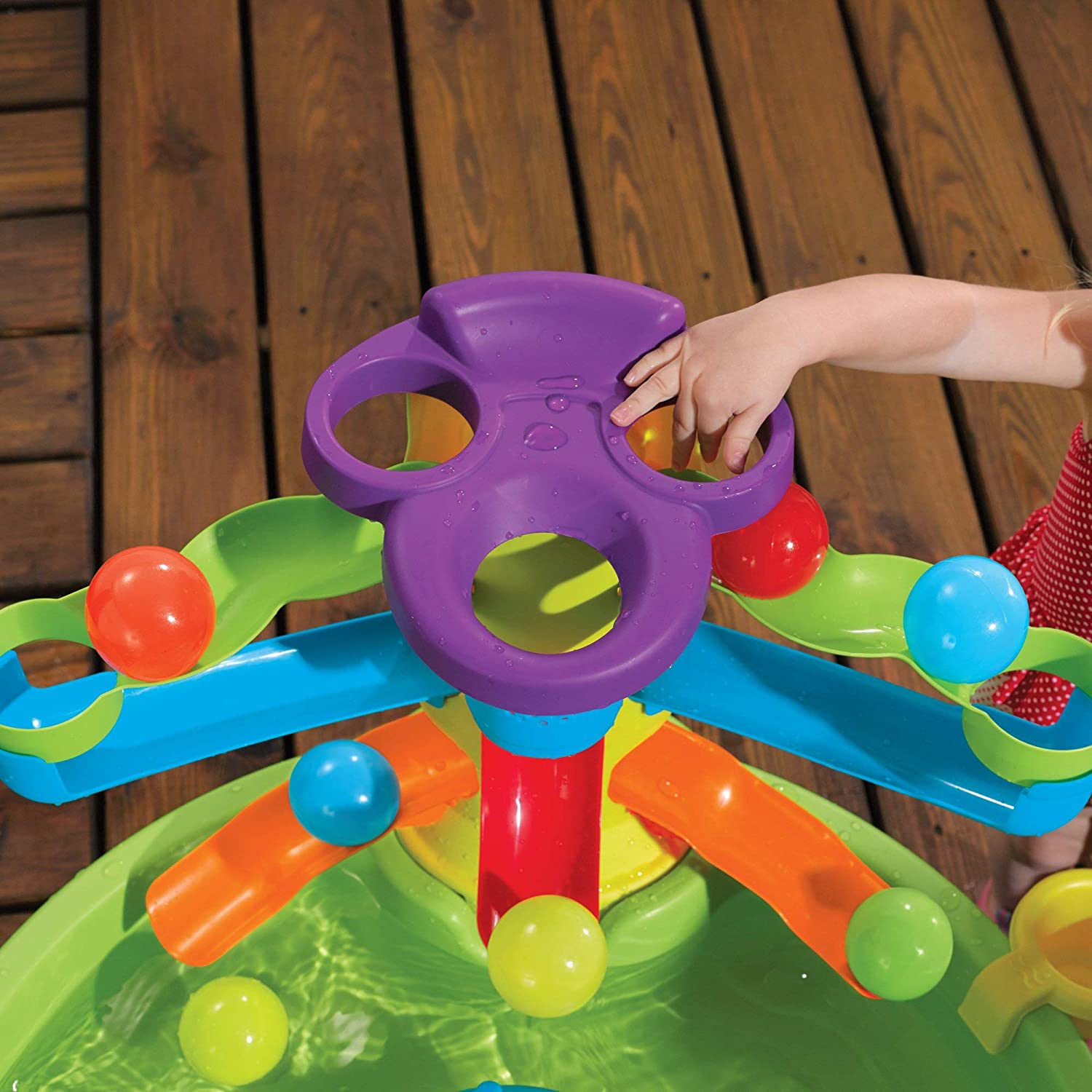 Step2 Busy Ball Play Table - Sand & Water Sensory Activity Center with 10 Balls & Flippers | Indoor & Outdoor Toddler Water Table with Ramps & Chute - MINIMEE KIDS