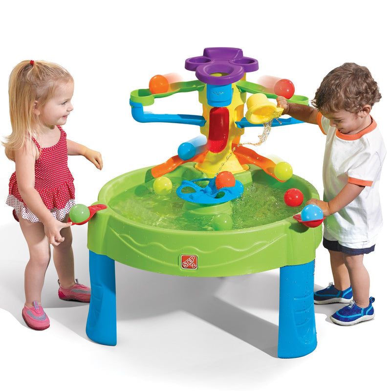 Step2 Busy Ball Play Table - Sand & Water Sensory Activity Center with 10 Balls & Flippers | Indoor & Outdoor Toddler Water Table with Ramps & Chute