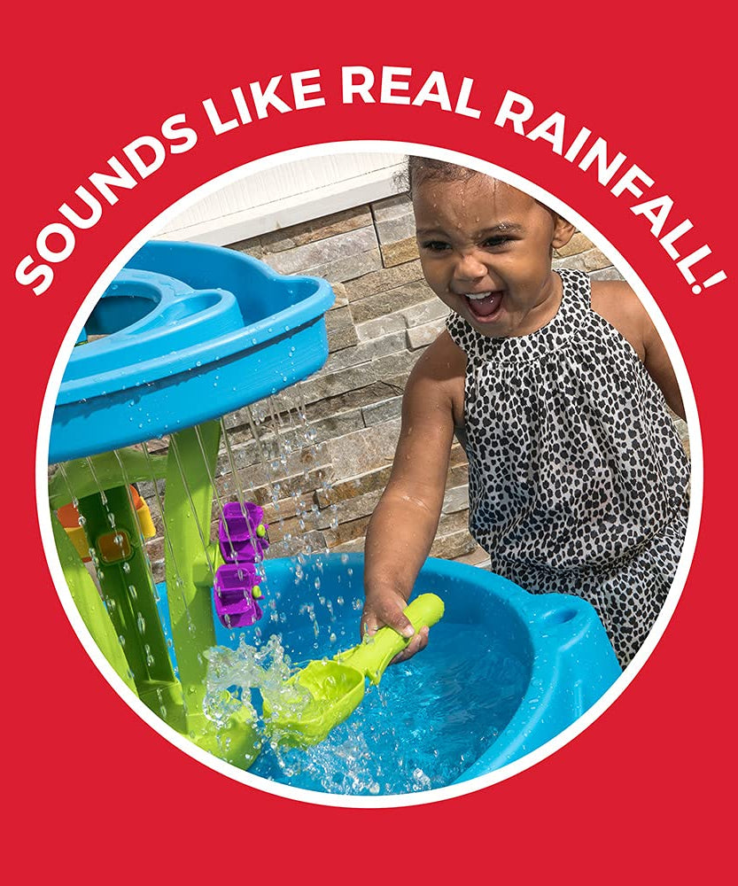 Step2 Summer Showers Splash Tower Water Table | Double-Tier Kids Outdoor Water Table with 8-Pc Water Toy Accessory Set | Rain Shower Splash & Play Station | Age 2+ Years - MINIMEE KIDS