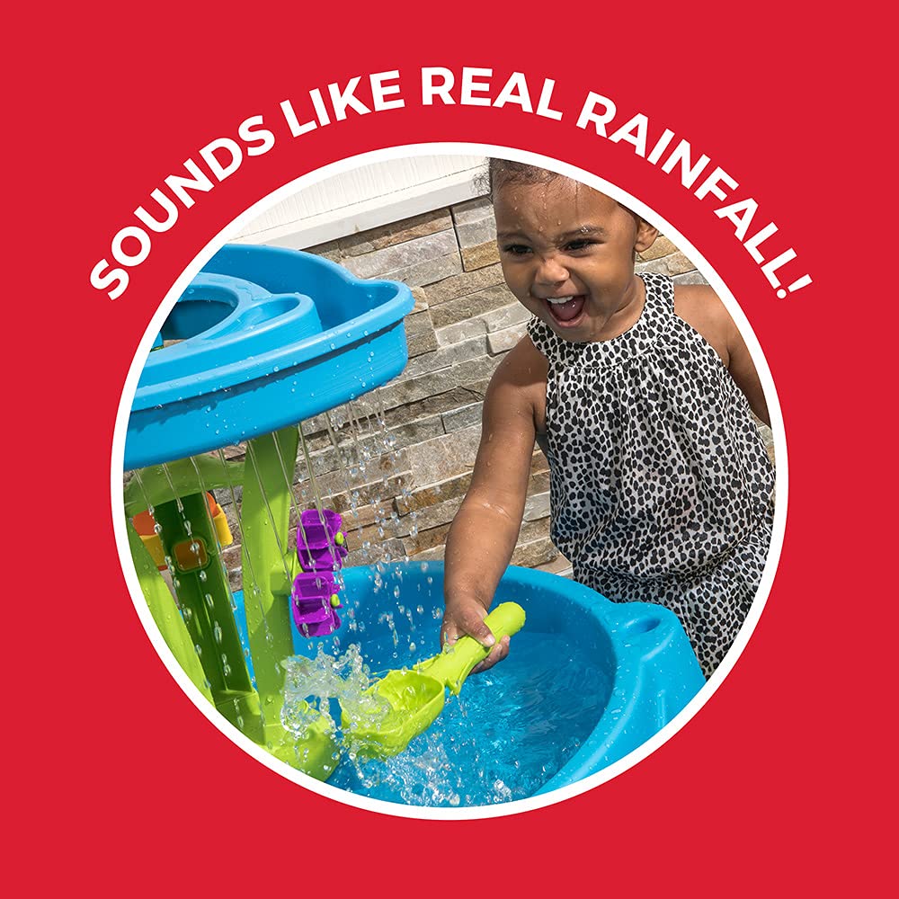 Step2 Summer Showers Splash Tower Water Table | Double-Tier Kids Outdoor Water Table with 8-Pc Water Toy Accessory Set | Rain Shower Splash & Play Station | Age 2+ Years - MINIMEE KIDS