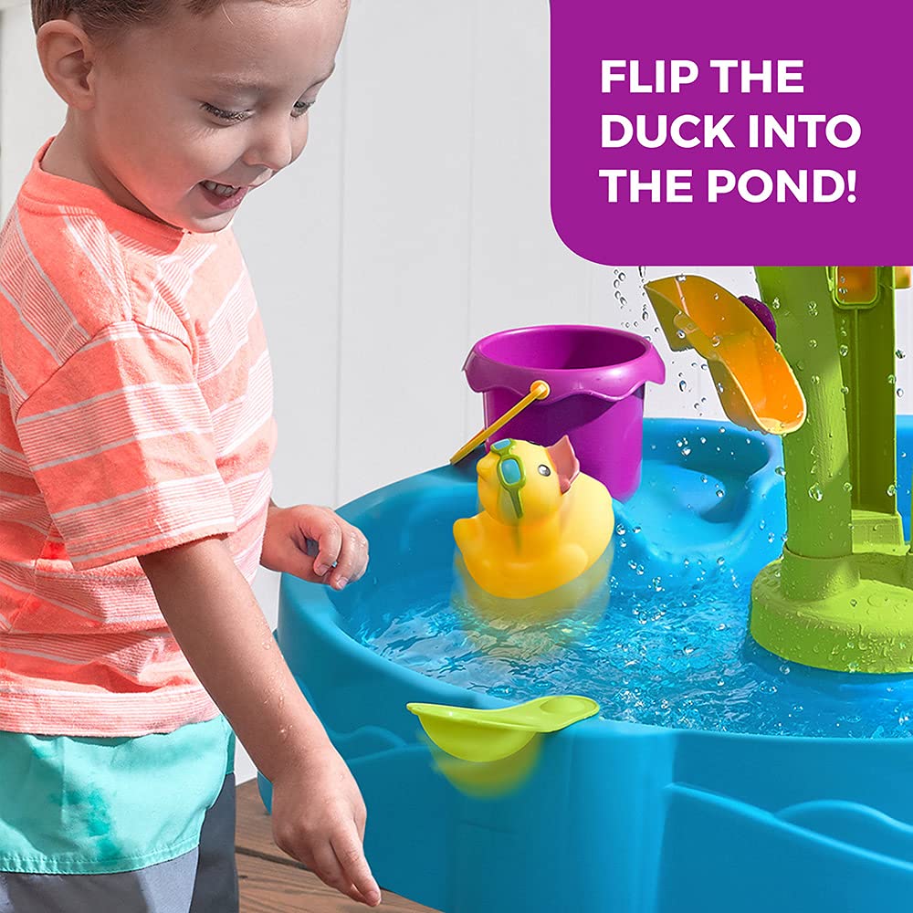 Step2 Summer Showers Splash Tower Water Table | Double-Tier Kids Outdoor Water Table with 8-Pc Water Toy Accessory Set | Rain Shower Splash & Play Station | Age 2+ Years - MINIMEE KIDS