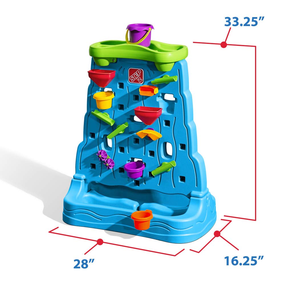 Step2 Waterfall Discovery Wall | Double-Sided Outdoor Water Play Set with 13-Pc Accessory Kit for Toddlers | Age 1.5+ Years - MINIMEE KIDS